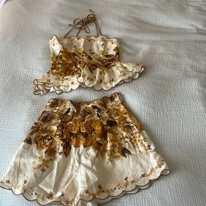 Zimmerman top and shorts set medium